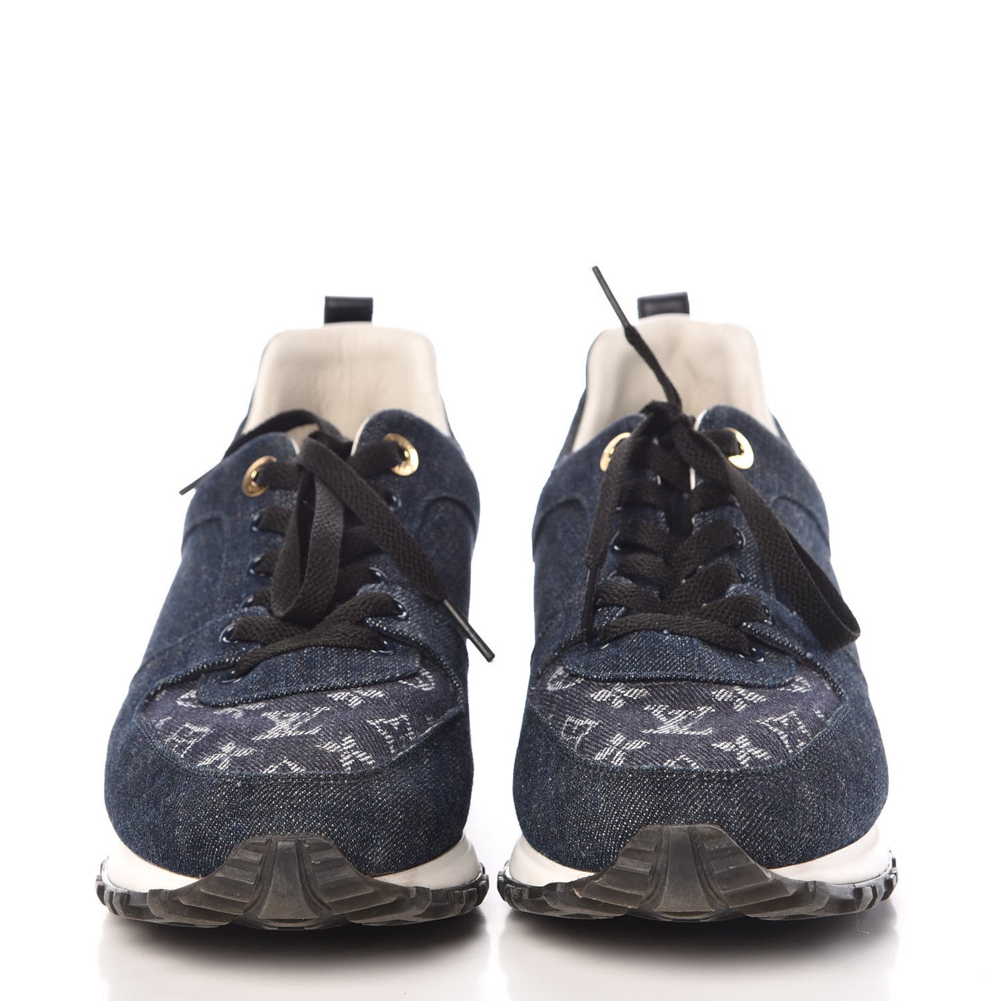 Monogram Denim Run Away Sneakers 39 Blue