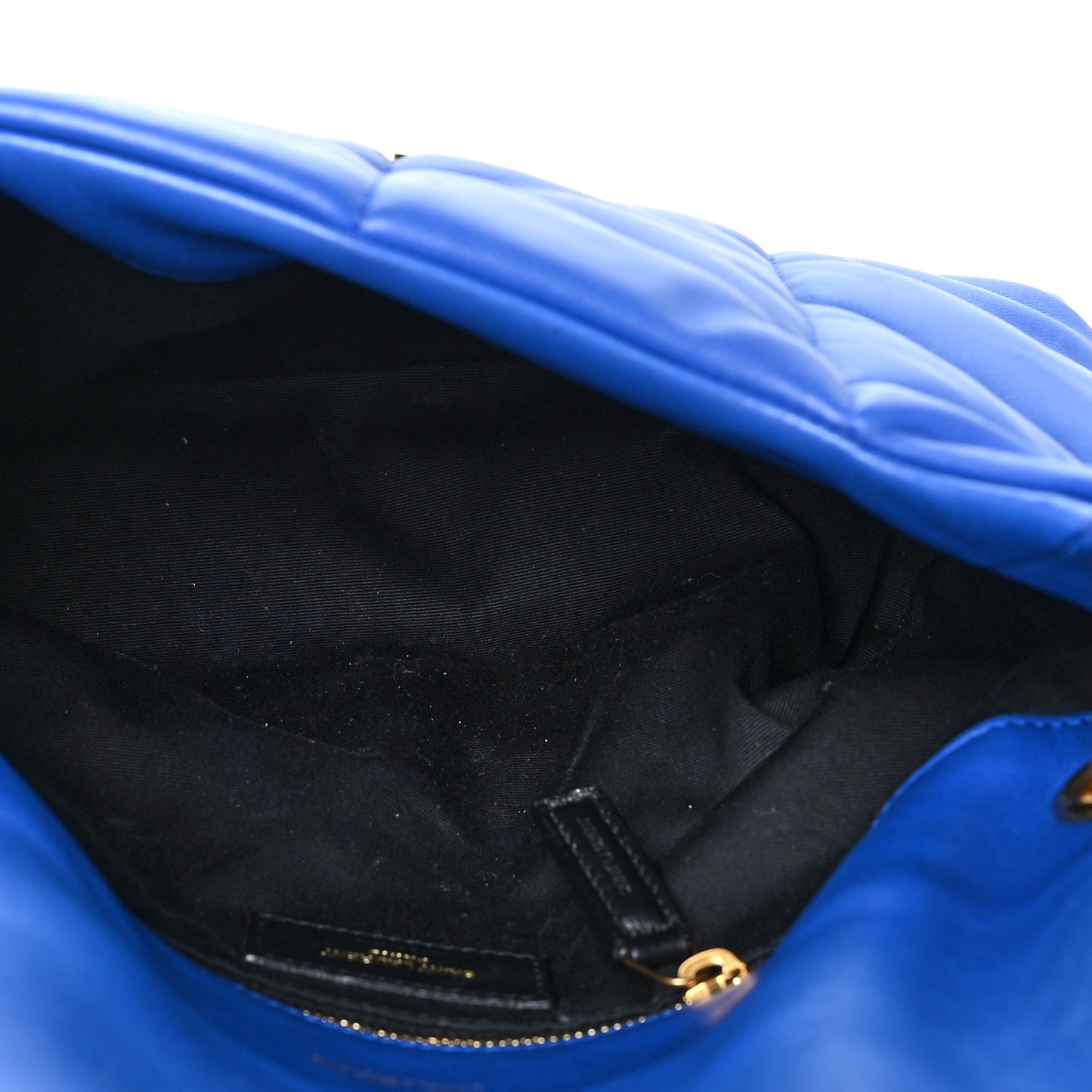 Lambskin Quilted Small Loulou Puffer Monogram Chain Satchel Majorele Blue