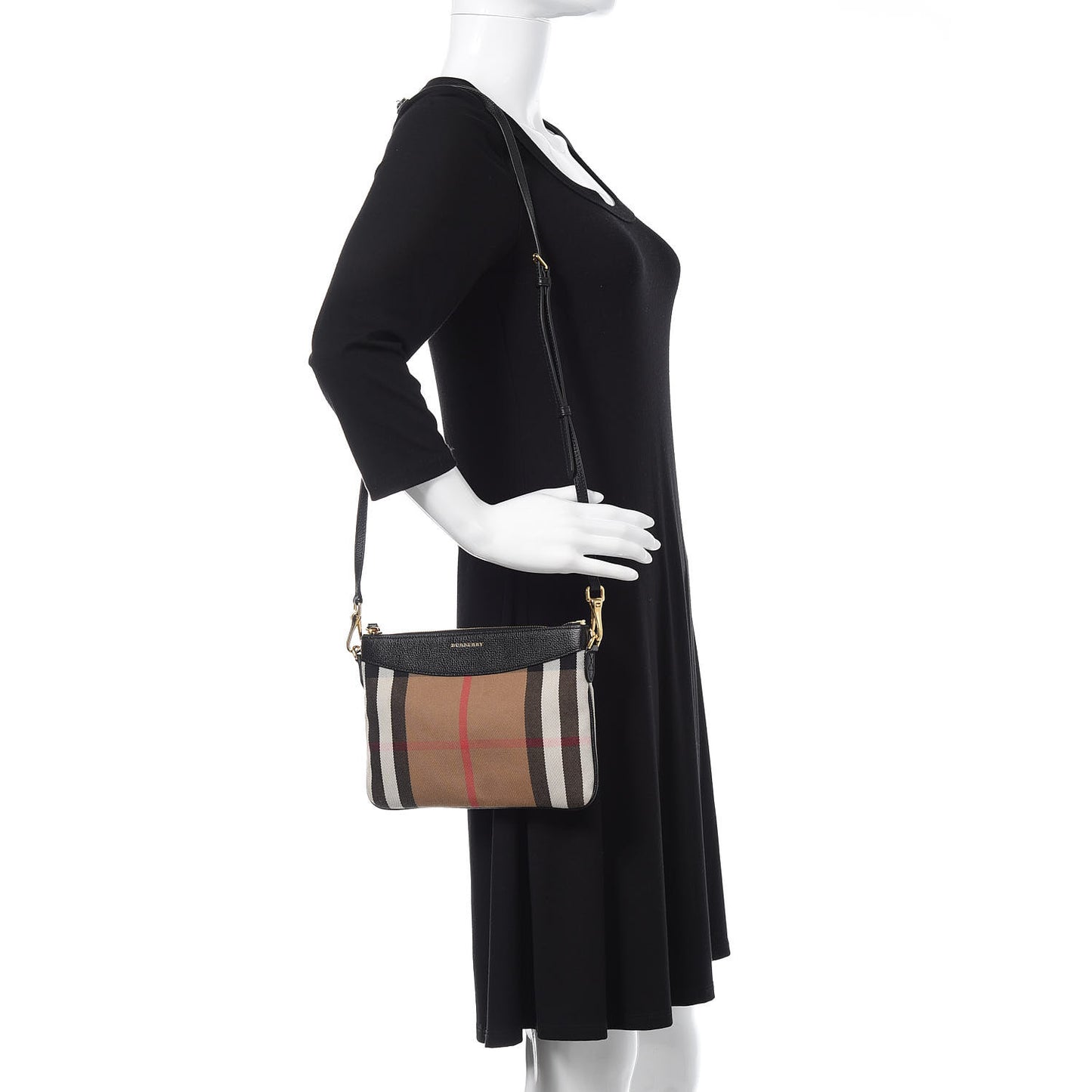 House Check Derby Peyton Crossbody Clutch Bag Black