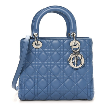 Christian Dior Lambskin Cannage Medium Lady Dior Blue 1 of 10