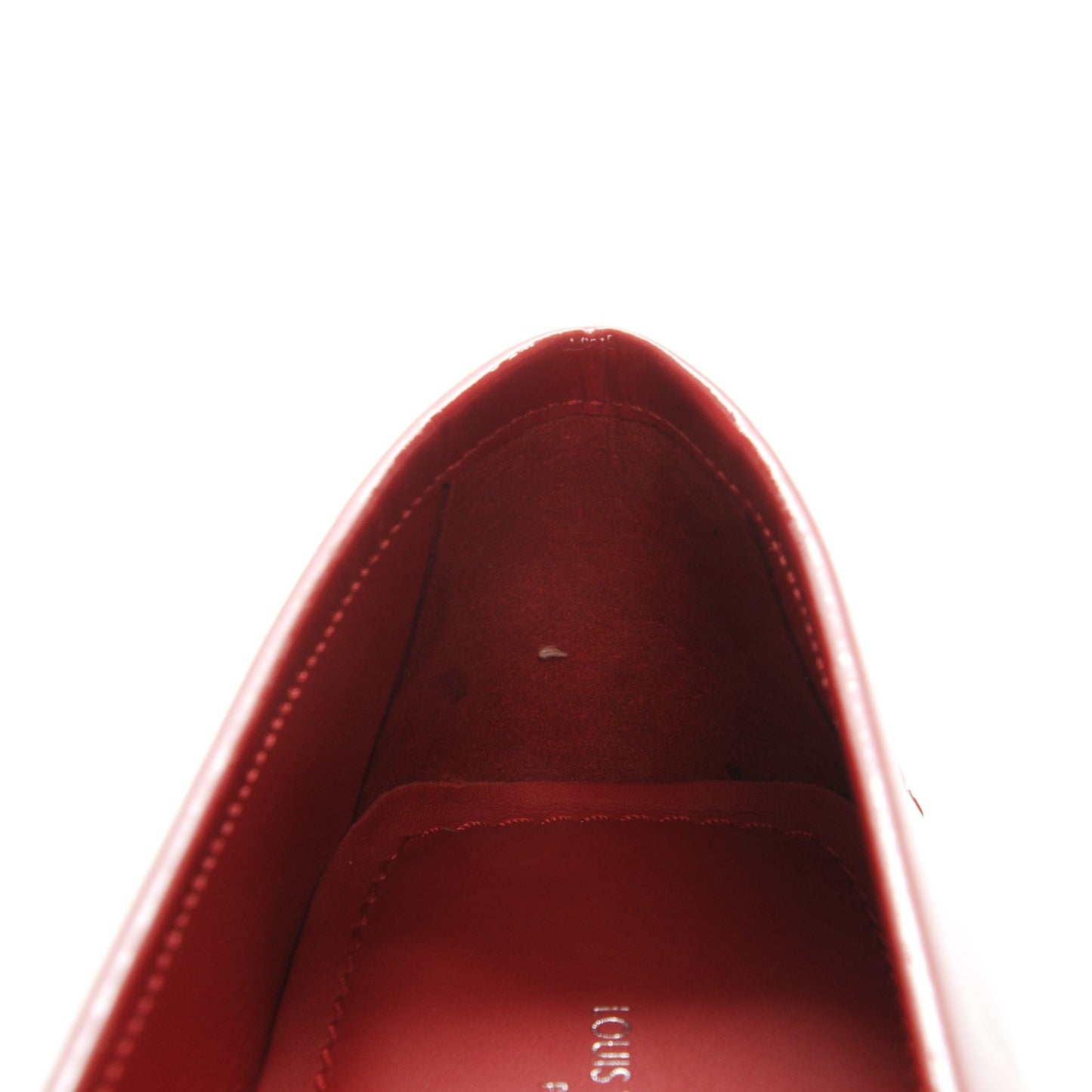 Patent Calfskin Parklane Flat Loafer 38 Rouge