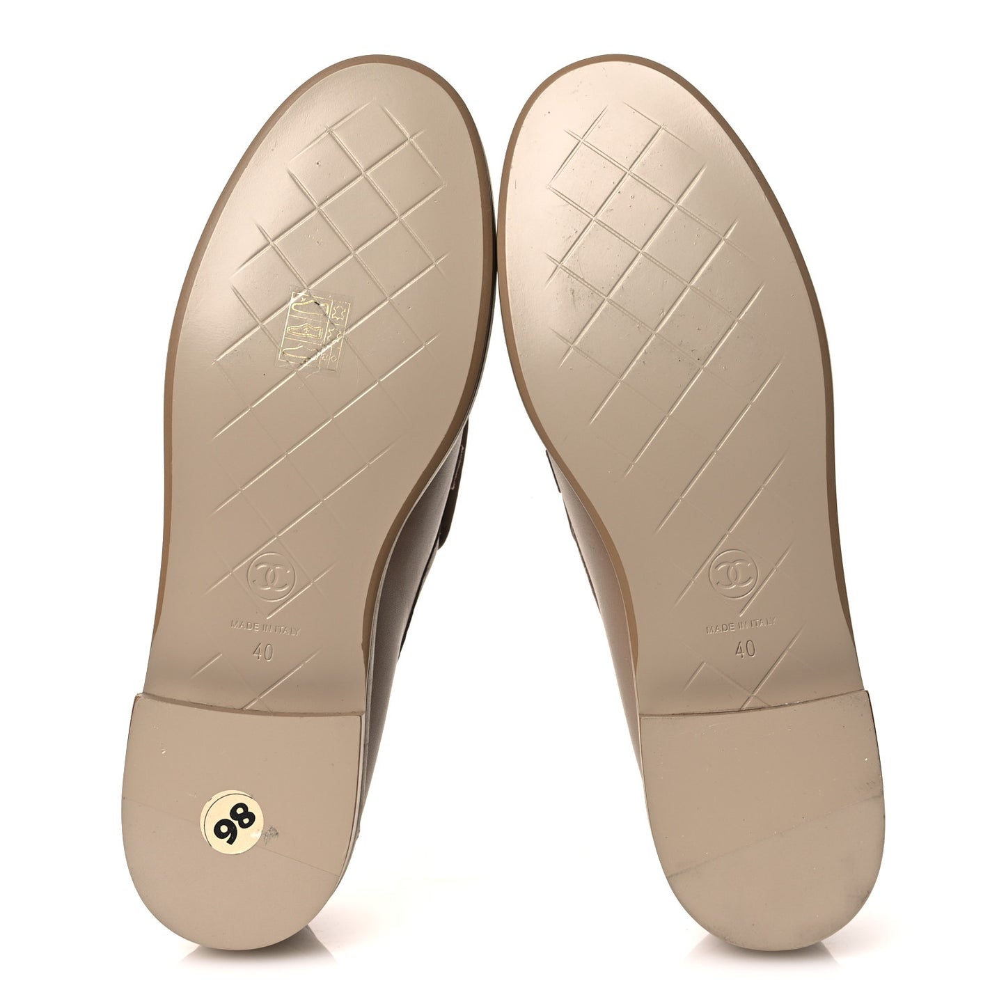 Lambskin Quilted CC Turnlock Loafers 40 Beige