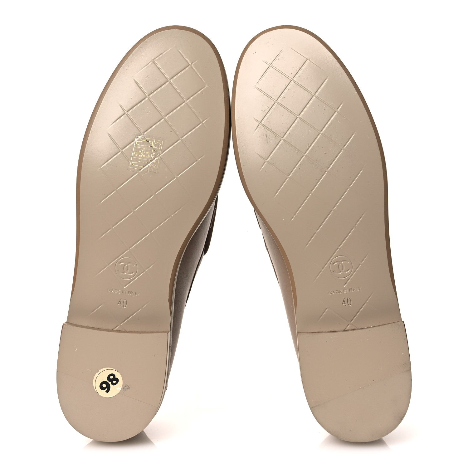 Chanel Lambskin Quilted CC Turnlock Loafers 40 Beige 7 of 10