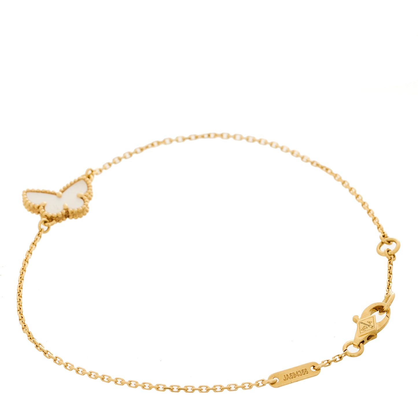 18K Yellow Gold Mother of Pearl Sweet Alhambra Butterfly Bracelet