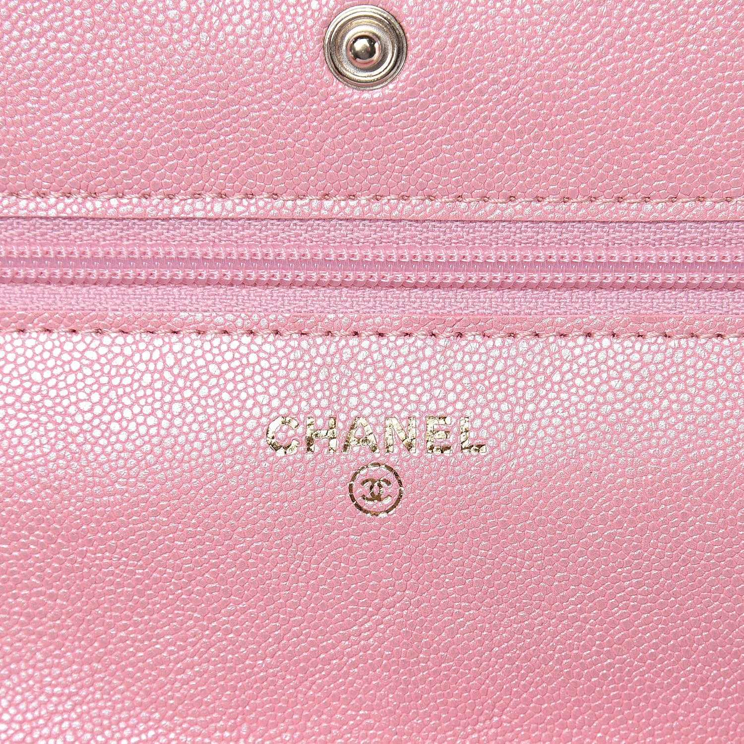 Chanel Iridescent Caviar Quilted Wallet on Chain WOC Rose Pink 6 of 12