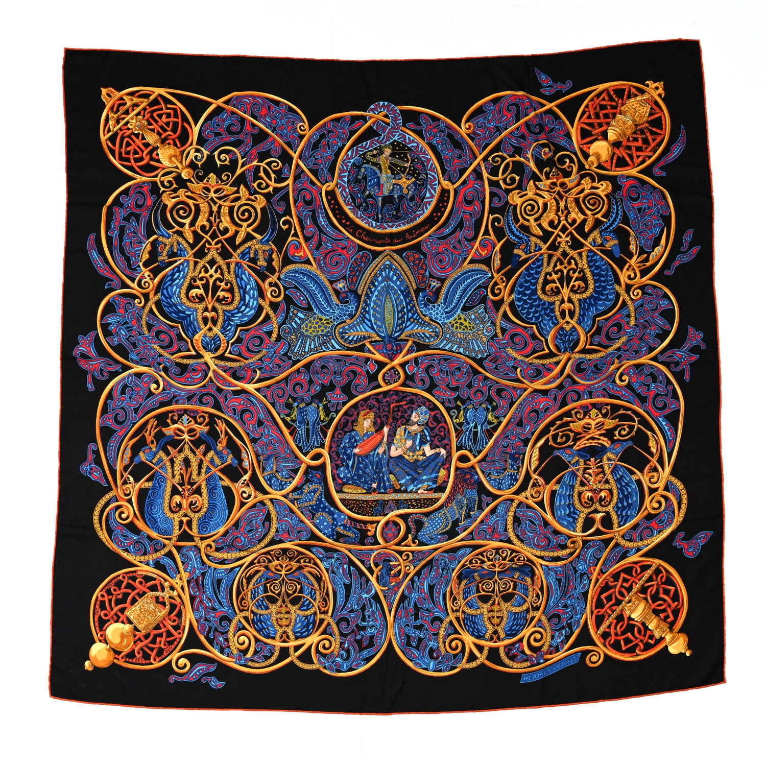 Hermes Cashmere Silk La Charmante Aux Animaux Scarf Shawl 140 1 of 4