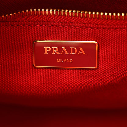 Prada Wicker Canvas Tote Naturale Red 6 of 16