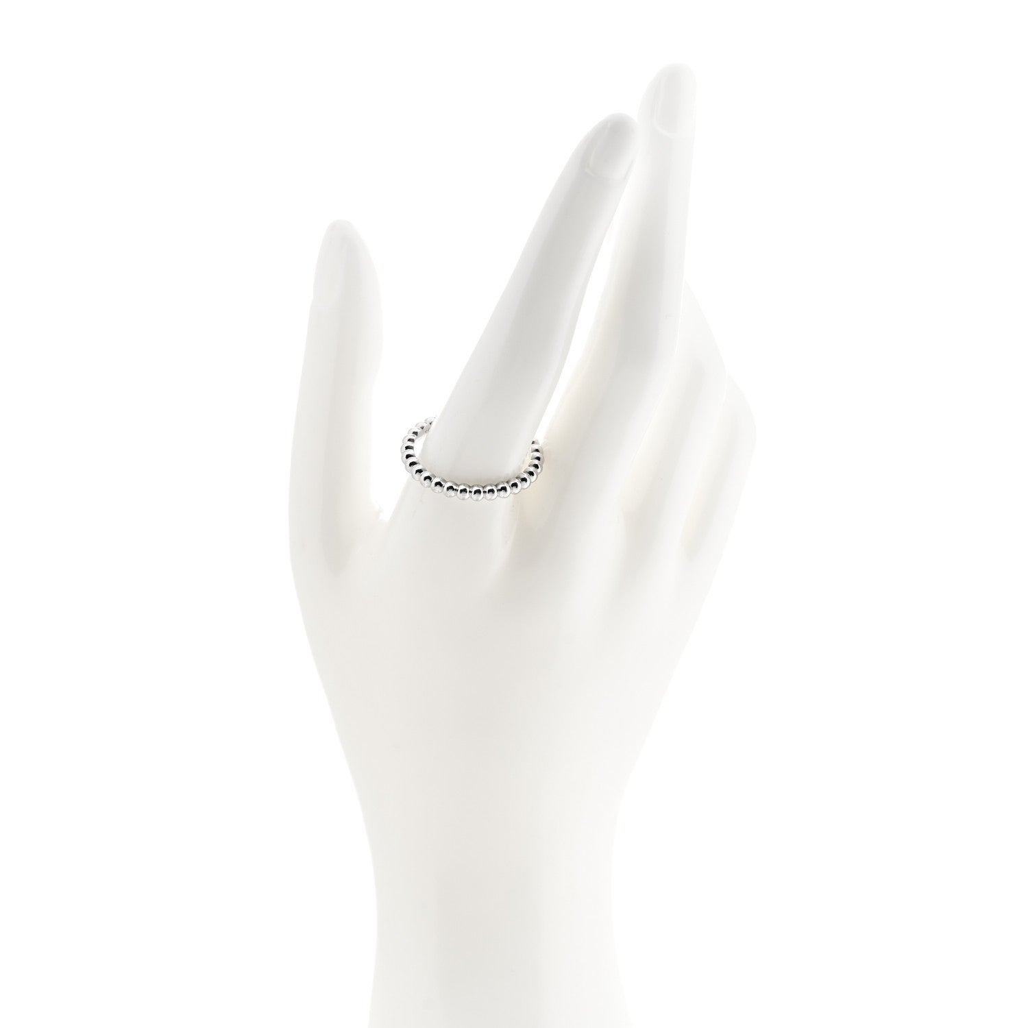 Van Cleef & Arpels 18K White Gold Medium Perlee Ring 65 11 2 of 6