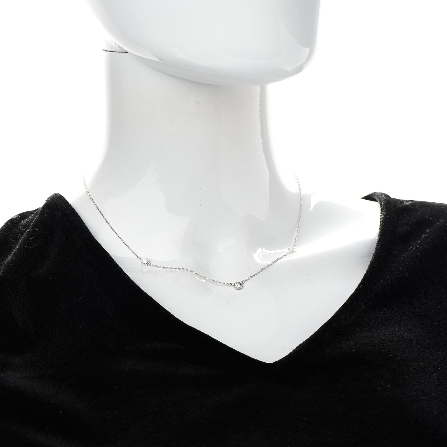 Tiffany Platinum Diamond 3 Station Diamonds by the Yard Necklace 2 of 6