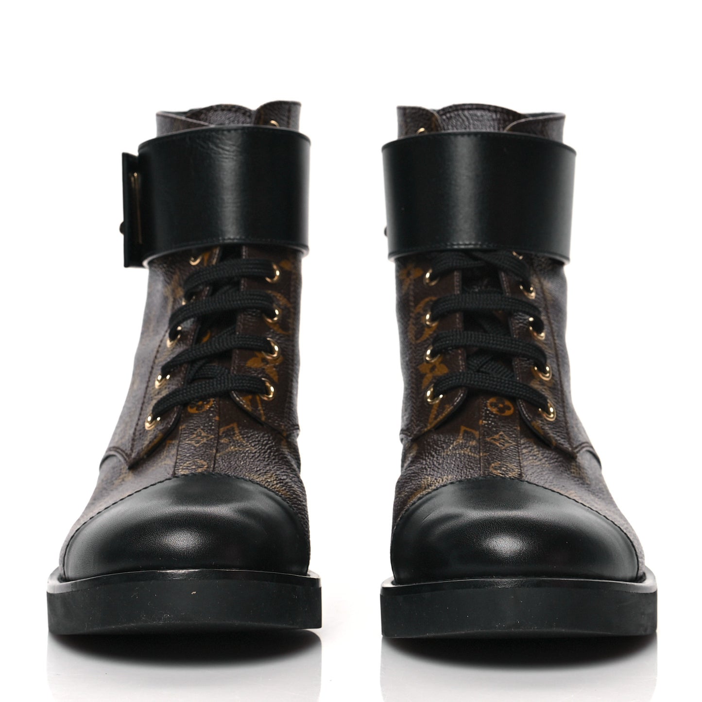 Calfskin Monogram Wonderland Flat Ranger Boots 39 Black