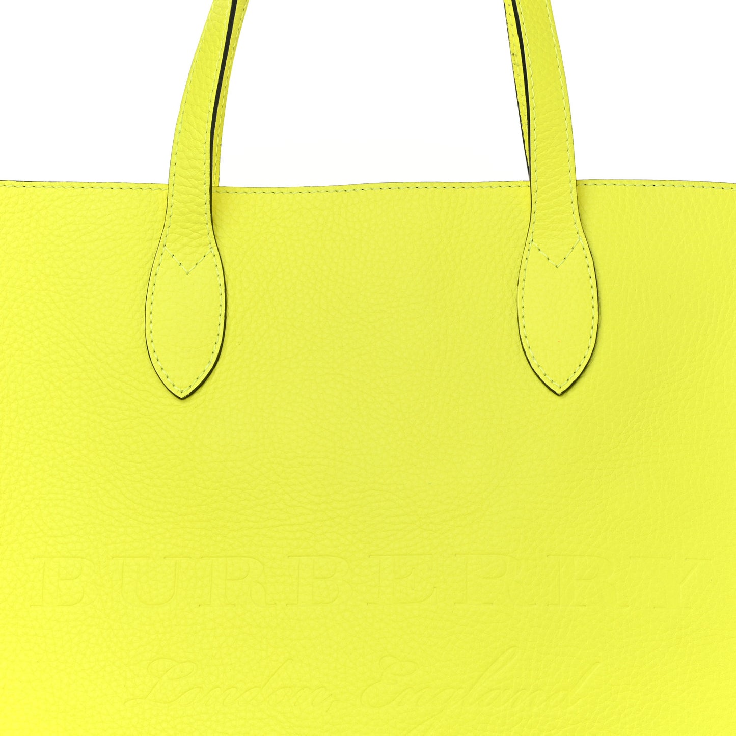Grainy Calfskin Remington Tote Neon Yellow