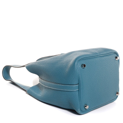 Hermes Taurillon Clemence Picotin Lock 18 PM Blue Jean 4 of 13