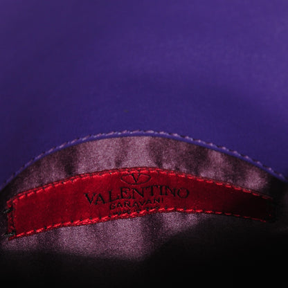 Valentino Garavani Vitello Rockstud Chain Flap Crossbody Bag Purple 7 of 8