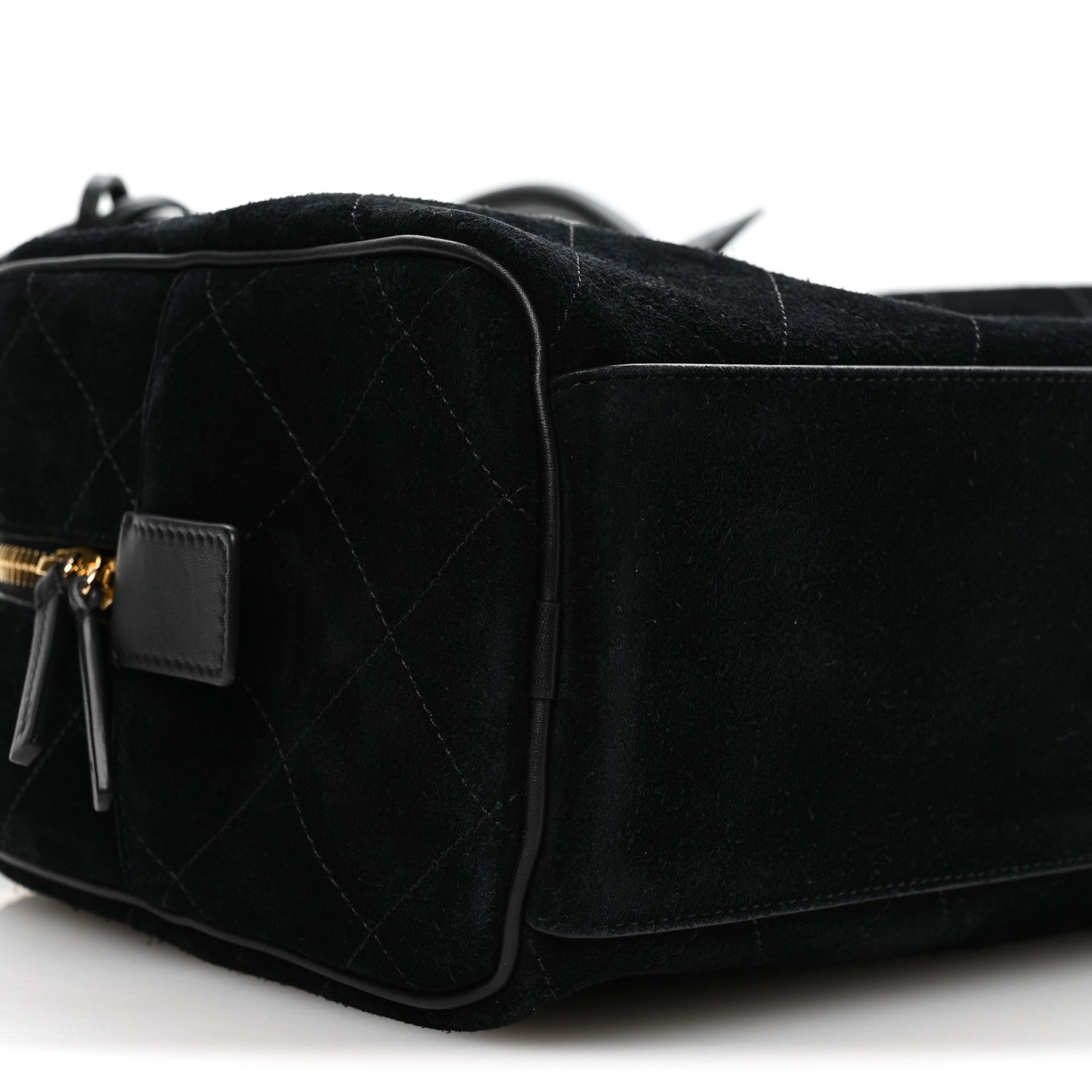 Chanel Suede Calfskin Large Perfect Bowling Bag Black 9 of 11