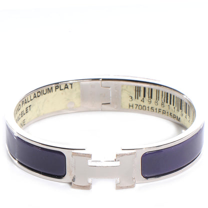 Hermes Silver and Palladium Clic Clac H Bracelet PM Prune 1 of 5