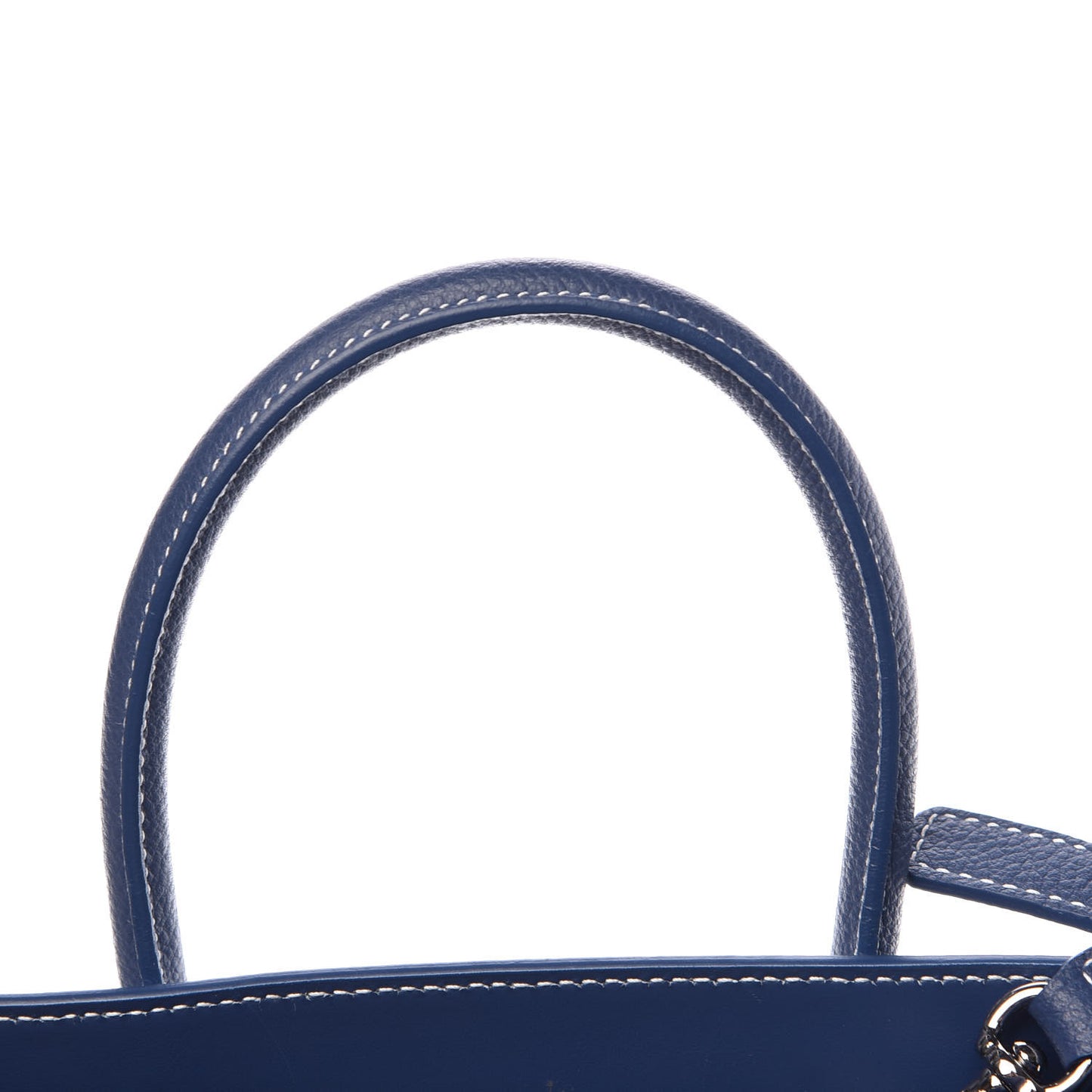 Grained Calfskin Topstitch Baby Sac De Jour Denim