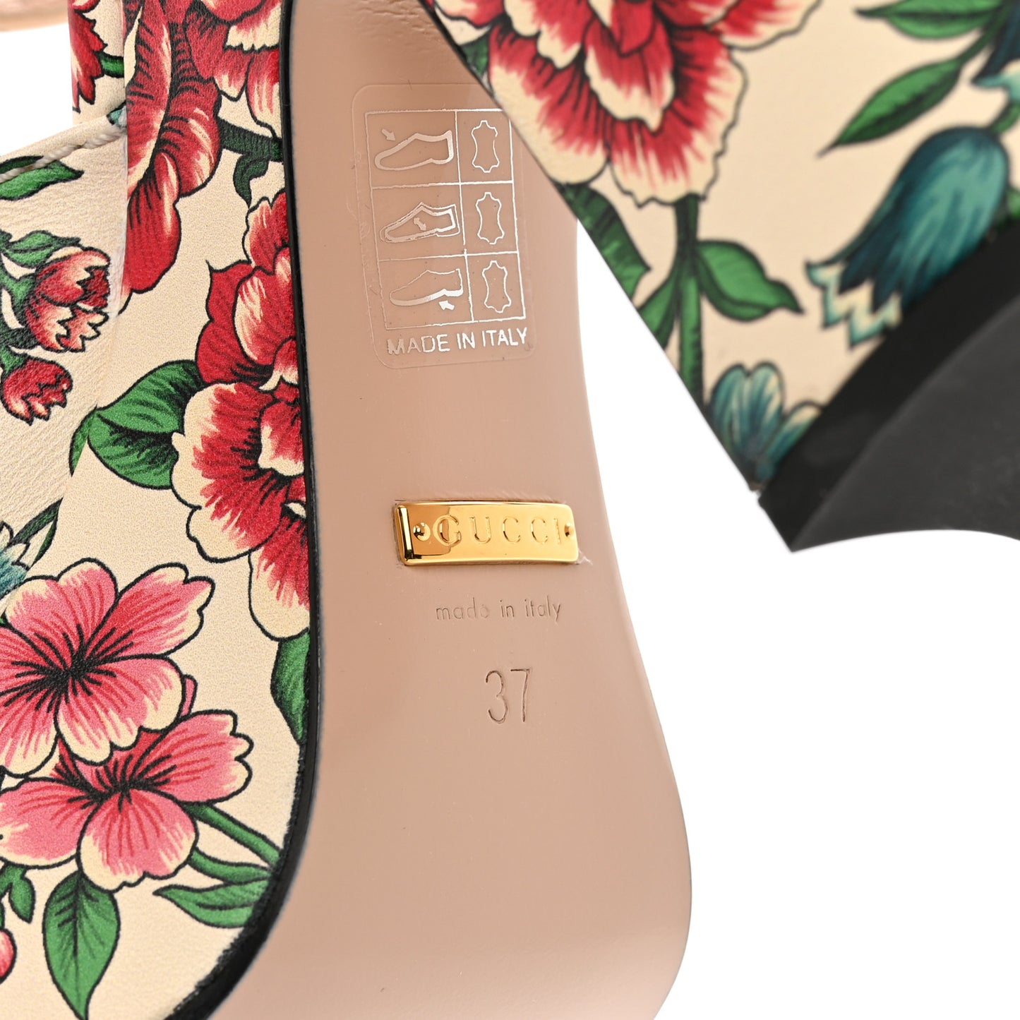 Nappa Charlotte Brit Roses Print Horsebit 40/135mm Platform Sandals 37 Multicolor