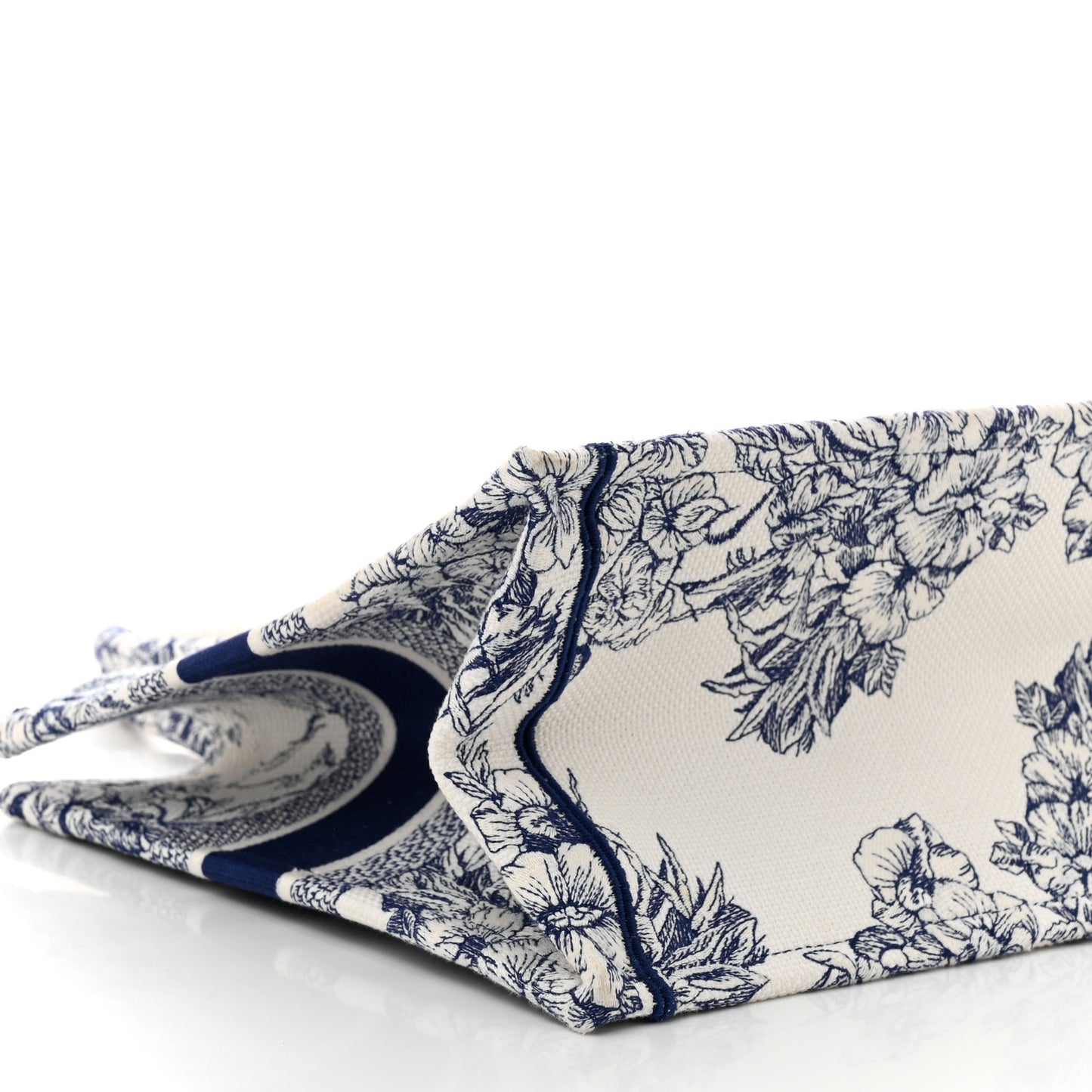 Canvas Embroidered Medium Reve d'Infini Book Tote Blue
