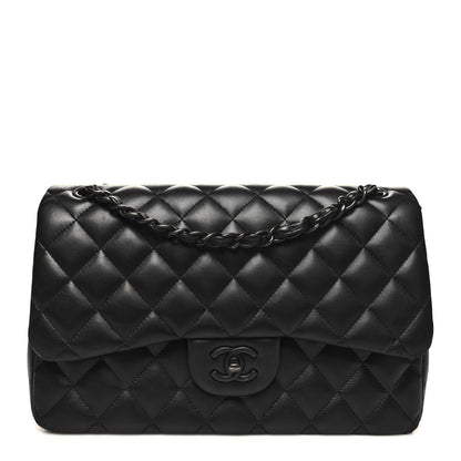 Chanel Lambskin Quilted Jumbo Double Flap So Black 1 of 13