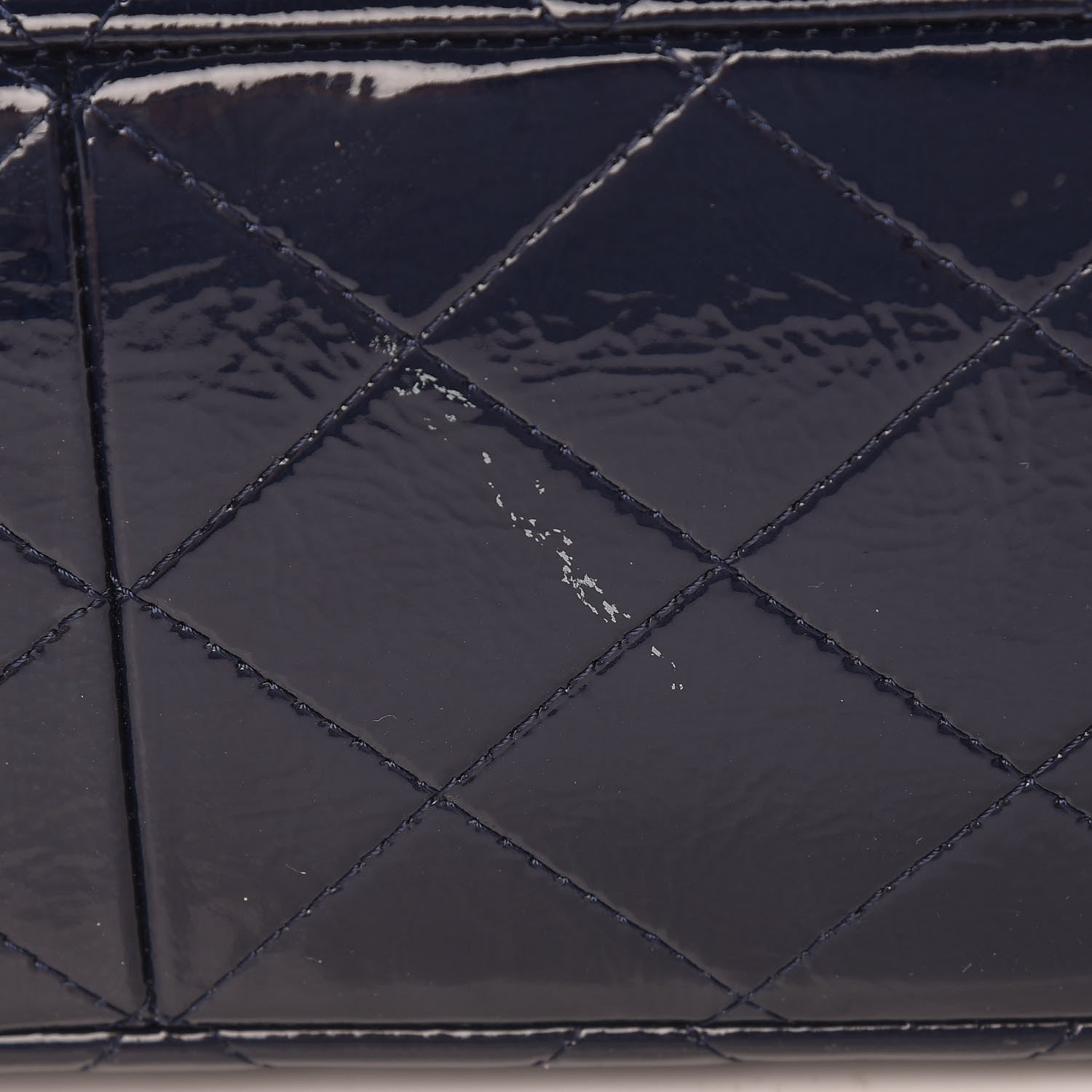 Chanel Distressed Patent Quilted Jumbo Single Flap Navy 14 of 15
