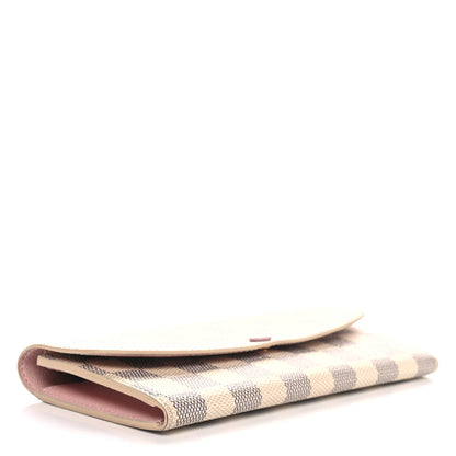 Louis Vuitton Damier Azur Emilie Wallet Rose Ballerine 4 of 9