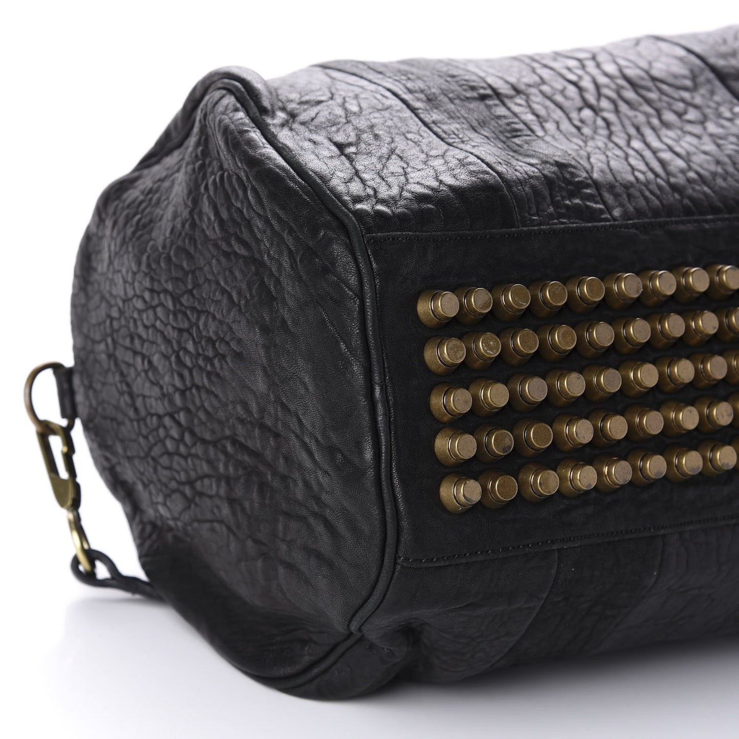 Pebbled Lambskin Rocco Black Antique Brass Hardware