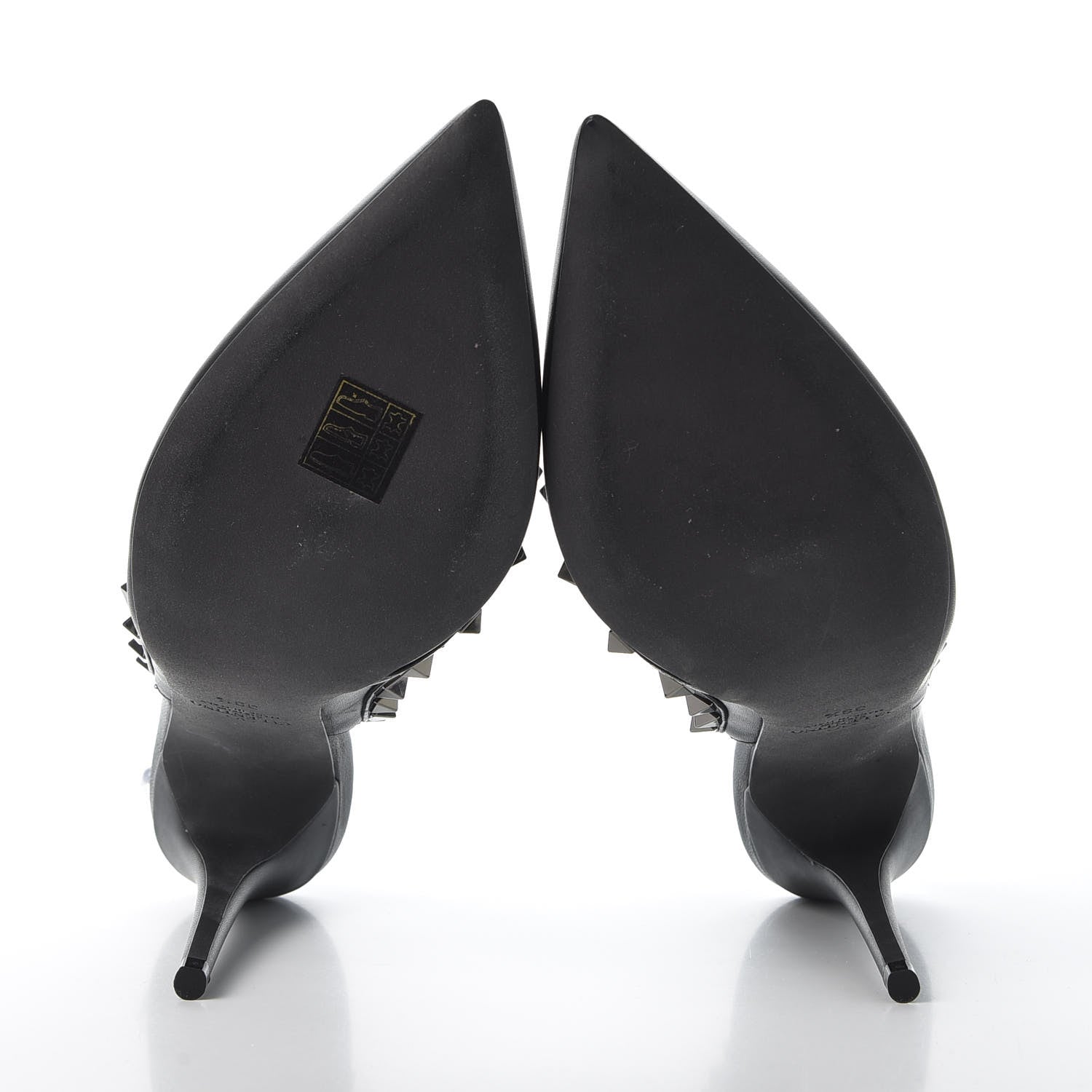Valentino Garavani Calfskin Nappa Rockstud Ankle Strap 100mm Pumps 39.5 Black 5 of 9