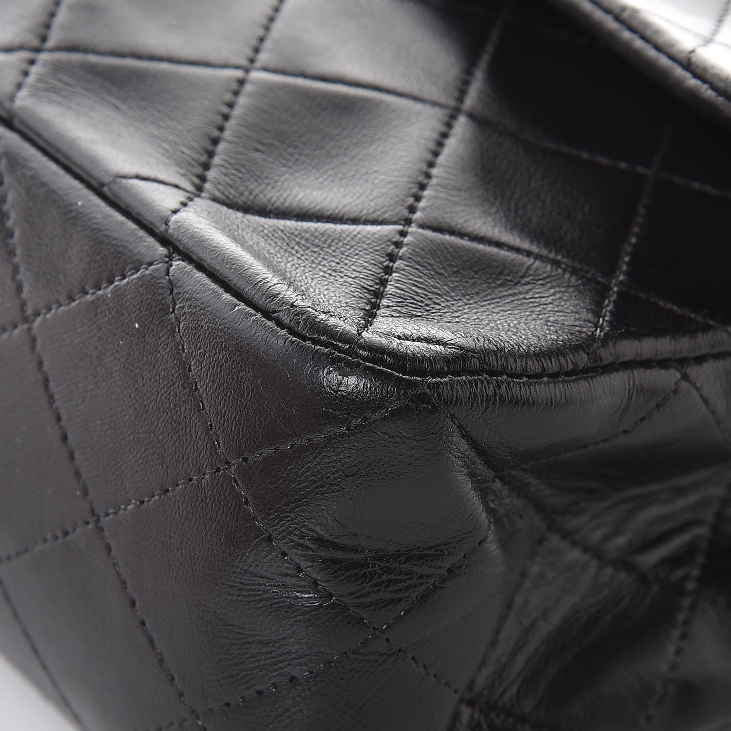 Chanel Lambskin Quilted Medium Double Flap Black 11 of 15