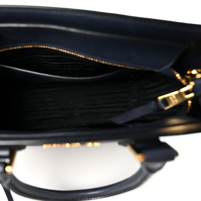 Prada Saffiano Soft Calfskin Small Zippered Tote Baltico 4 of 8