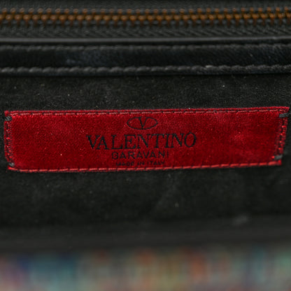 Valentino Garavani Vitello Beaded Medium Glam Lock Rockstud Flap Black 6 of 13