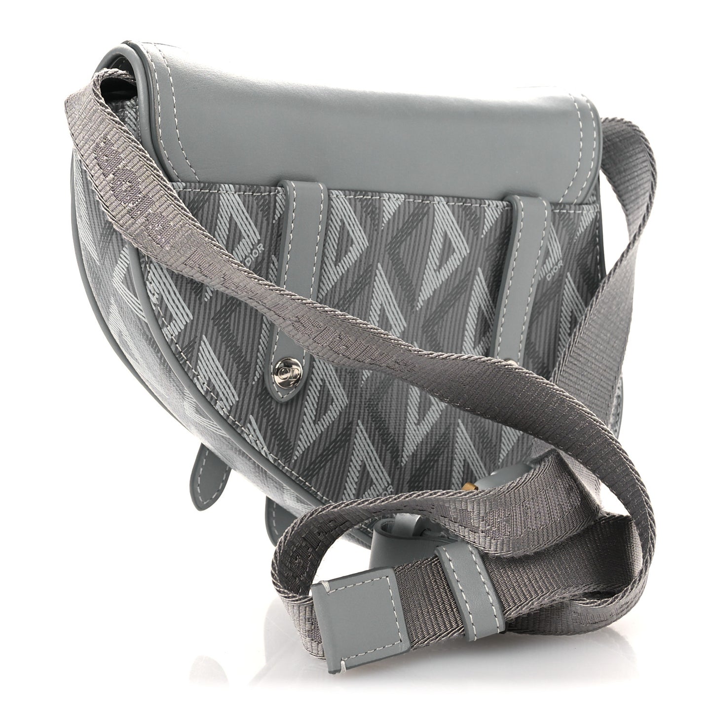 Coated Canvas CD Diamond Mens Mini Saddle Bag Grey