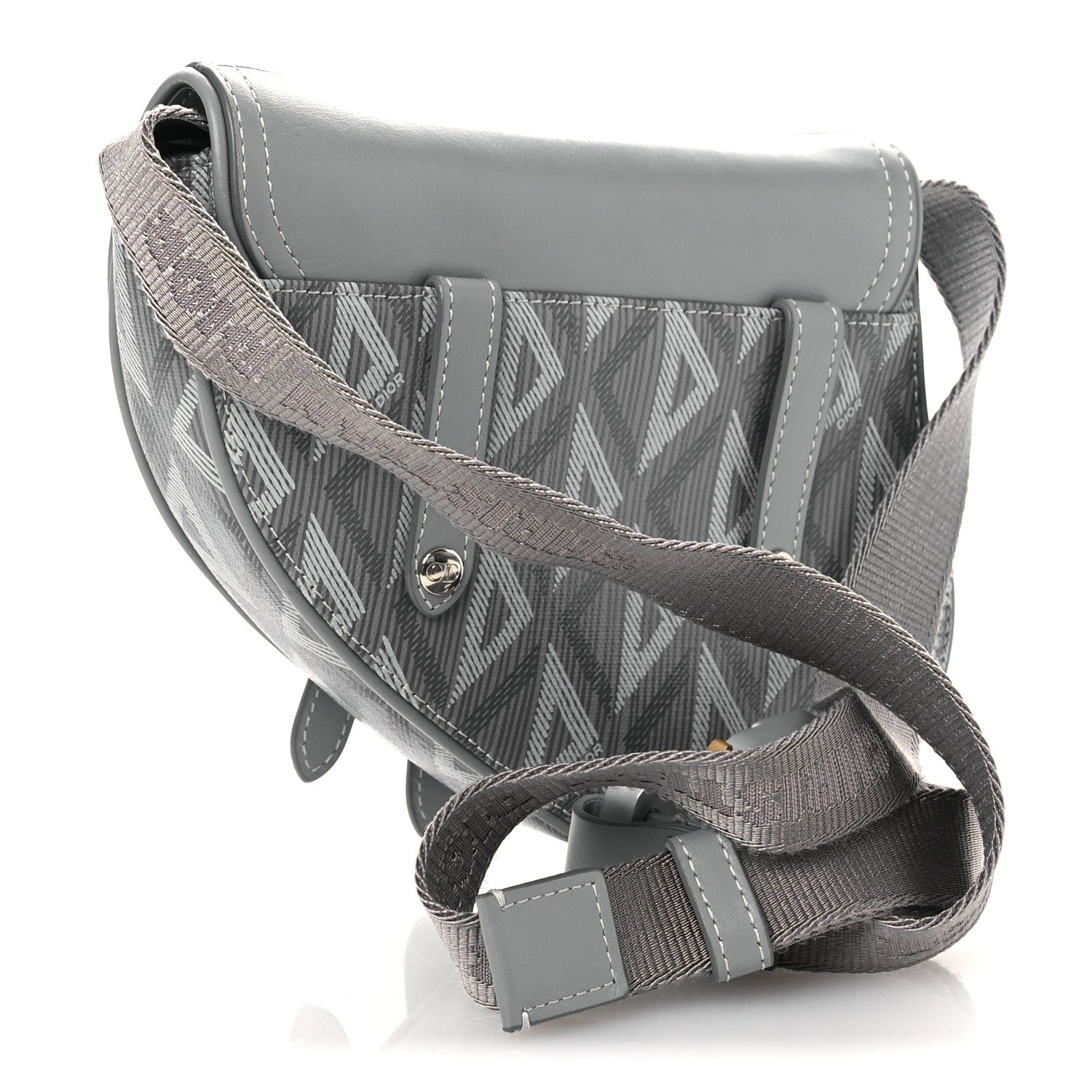 Christian Dior Coated Canvas CD Diamond Mens Mini Saddle Bag Grey 2 of 10