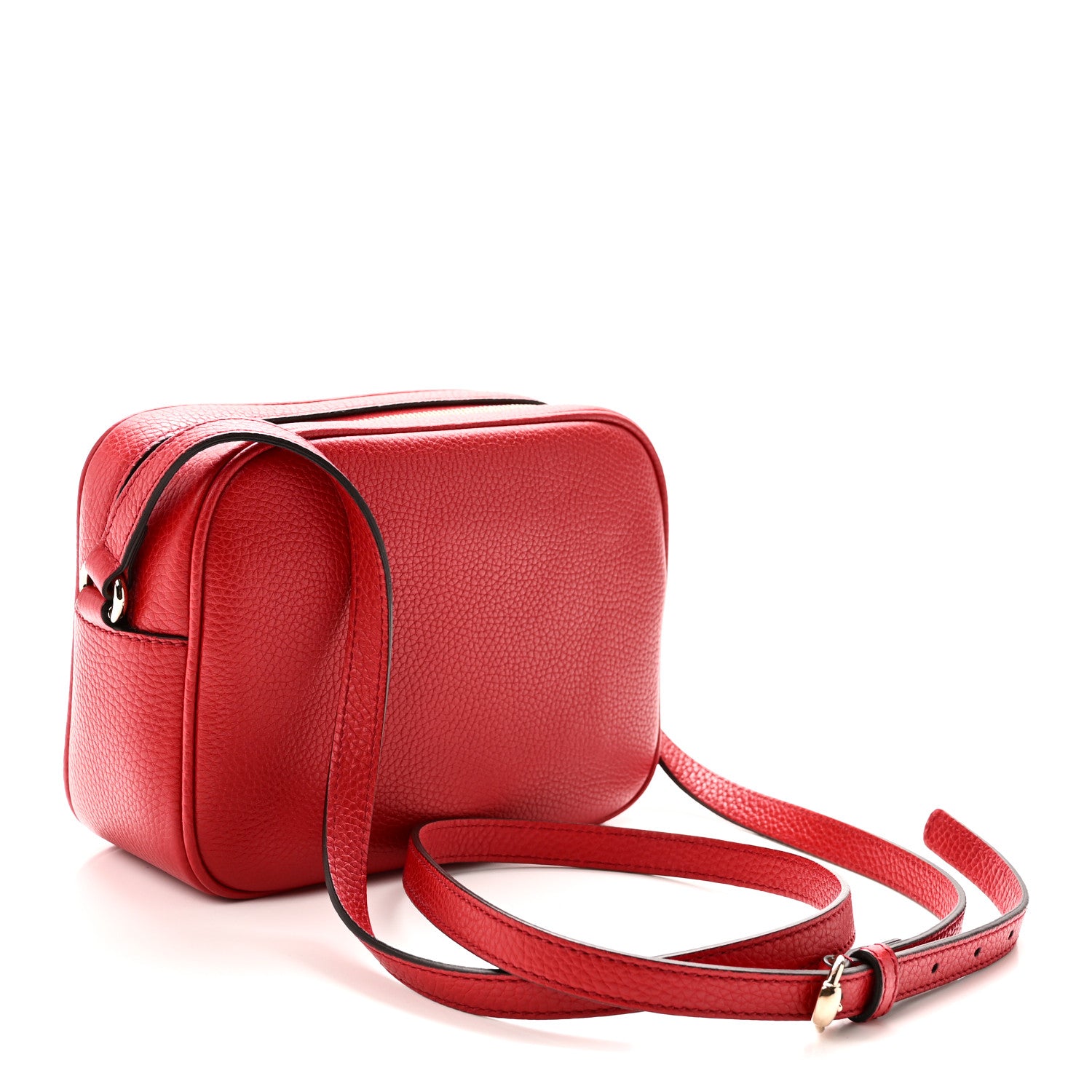 Gucci Pebbled Calfskin Small Soho Disco Bag Vibrant Red 3 of 10