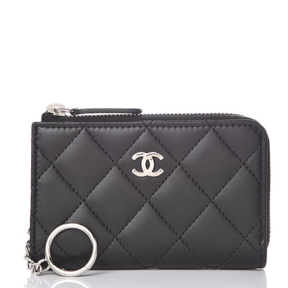 Chanel Lambskin Quilted Key Holder Case Black 1 of 8