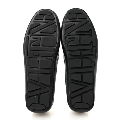 Valentino Garavani Grainy Calfskin Mens VLogo Driving Loafers 42.5 Black 6 of 8