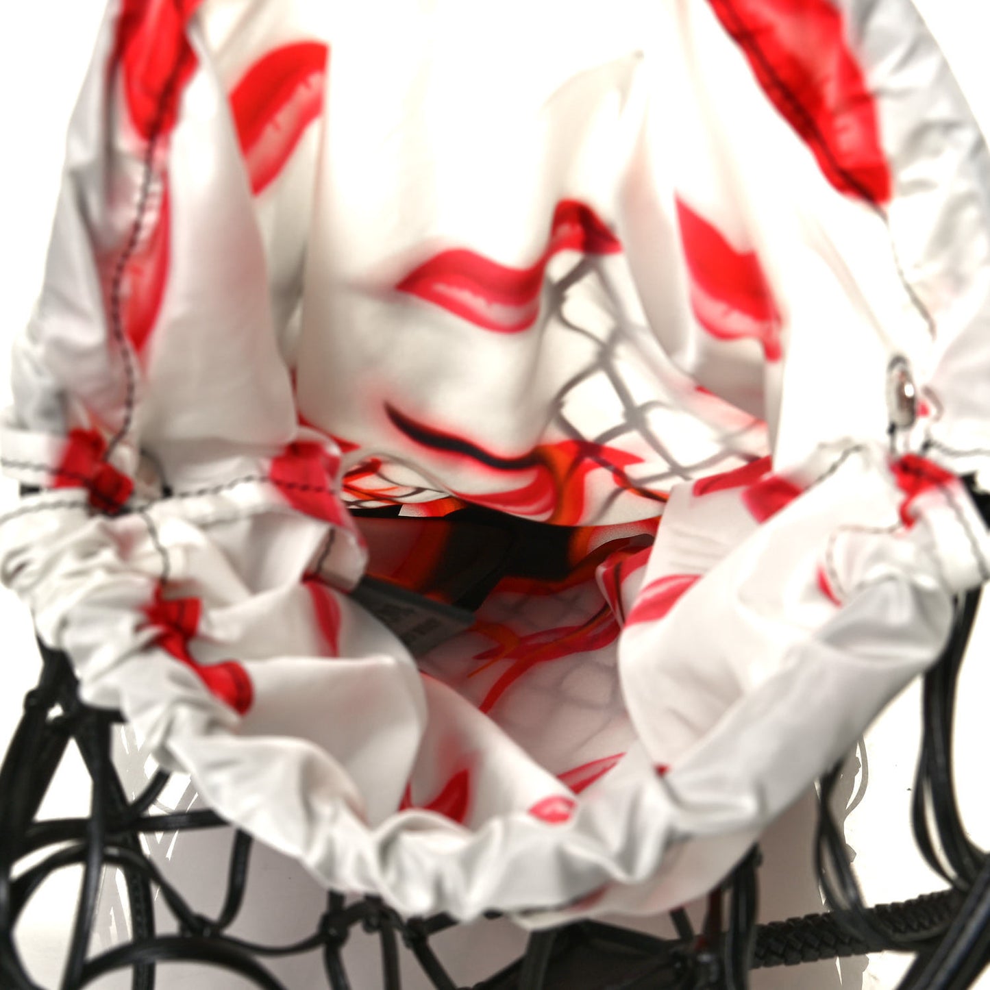 Tessuto Nylon Lip Print Net Tote