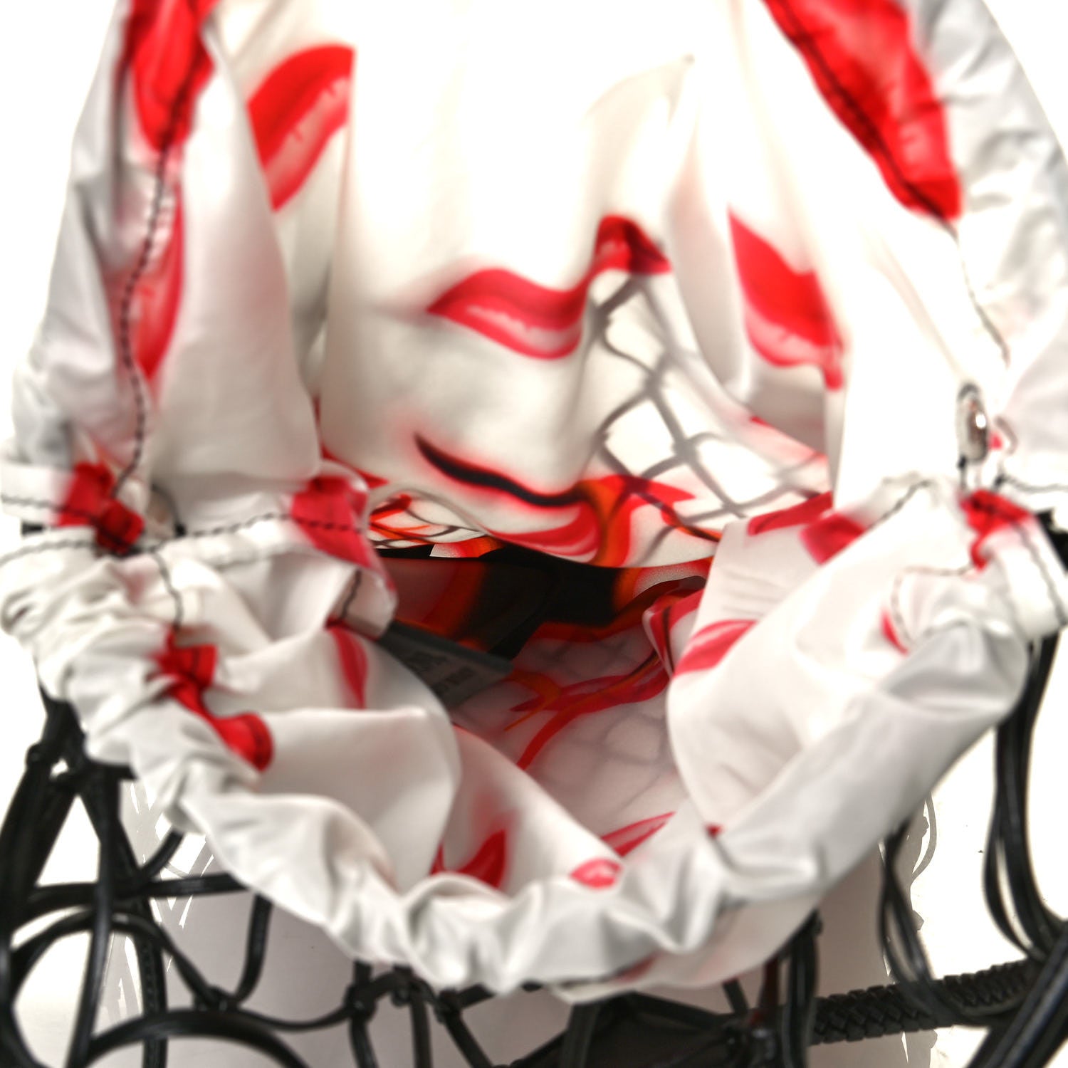 Prada Tessuto Nylon Lip Print Net Tote 7 of 10