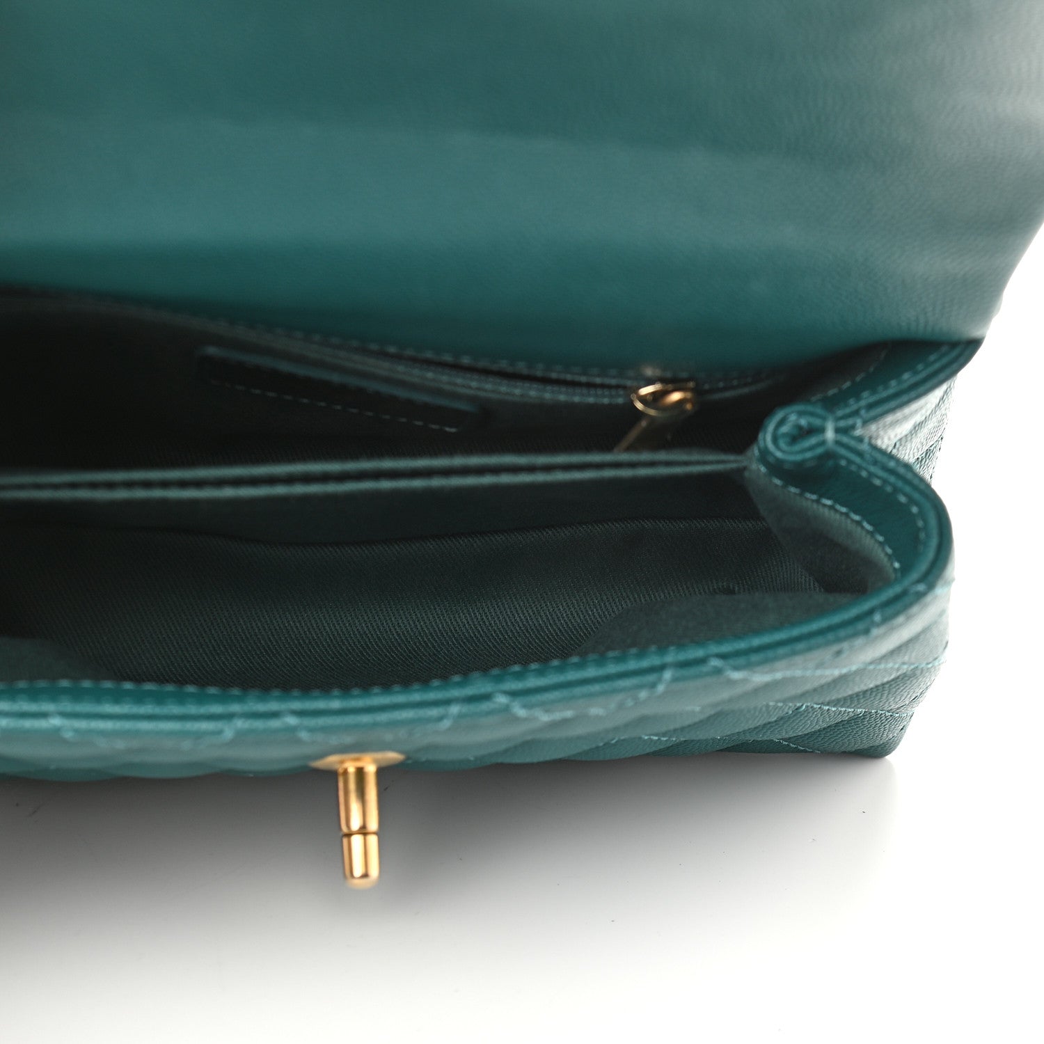 Chanel Caviar Quilted Mini Coco Handle Flap Green 5 of 9