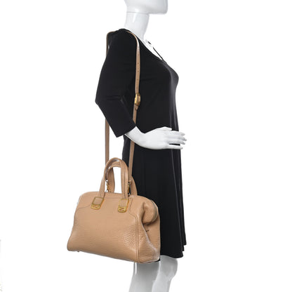 Fendi Pebbled Calfskin Small Chameleon Tote Beige 2 of 13