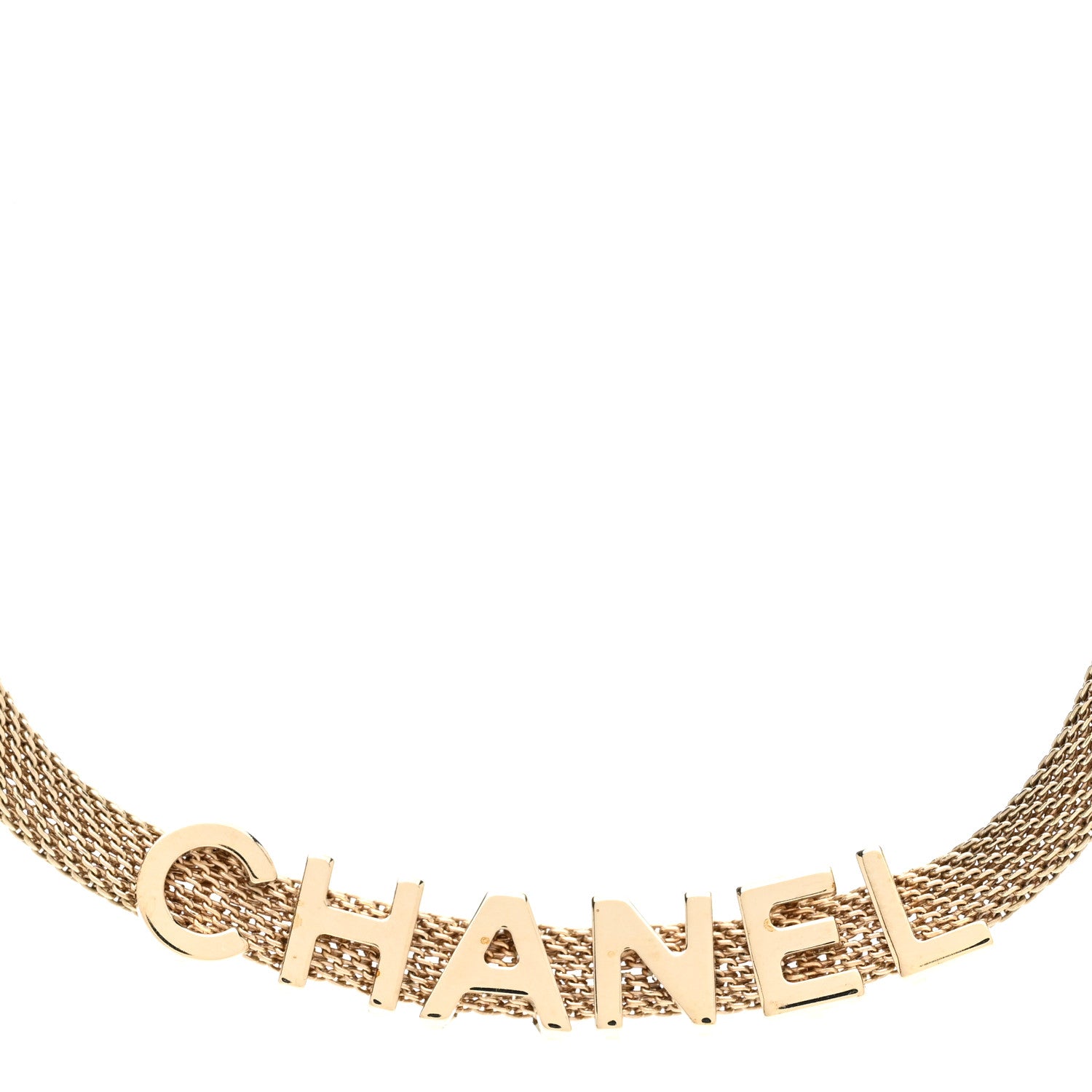 Chanel Mesh Logo Choker Necklace Gold 5 of 6