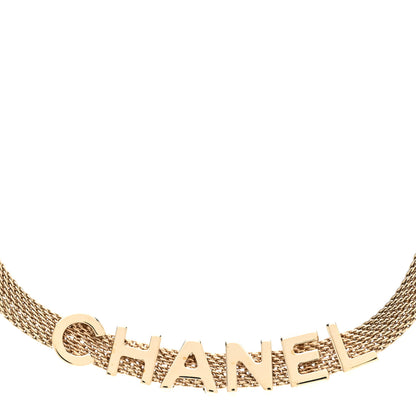 Chanel Mesh Logo Choker Necklace Gold 5 of 6