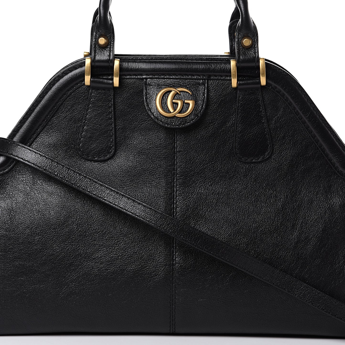 Calfskin Medium Re(Belle) Top Handle Bag Black