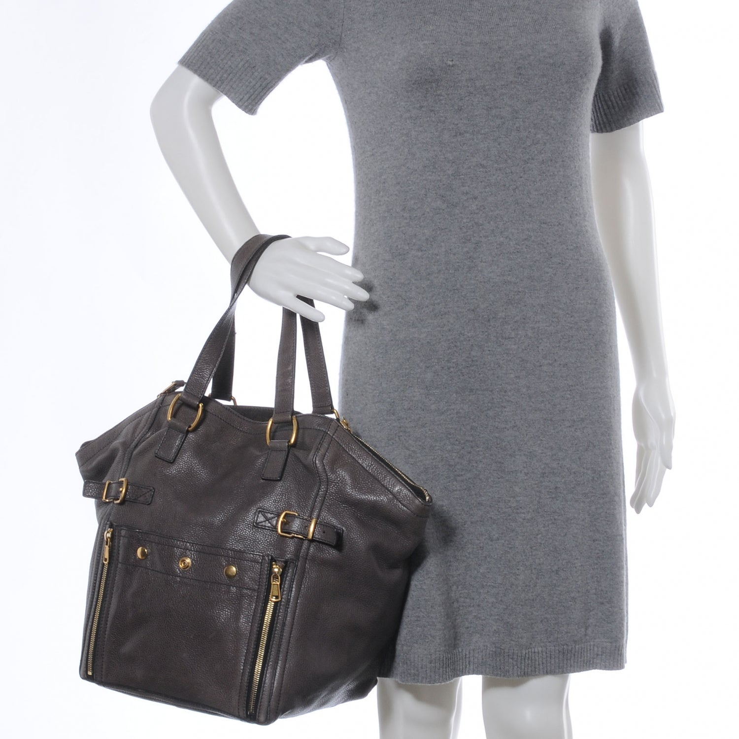 Saint Laurent Medium Downtown Tote Grey 2 of 7
