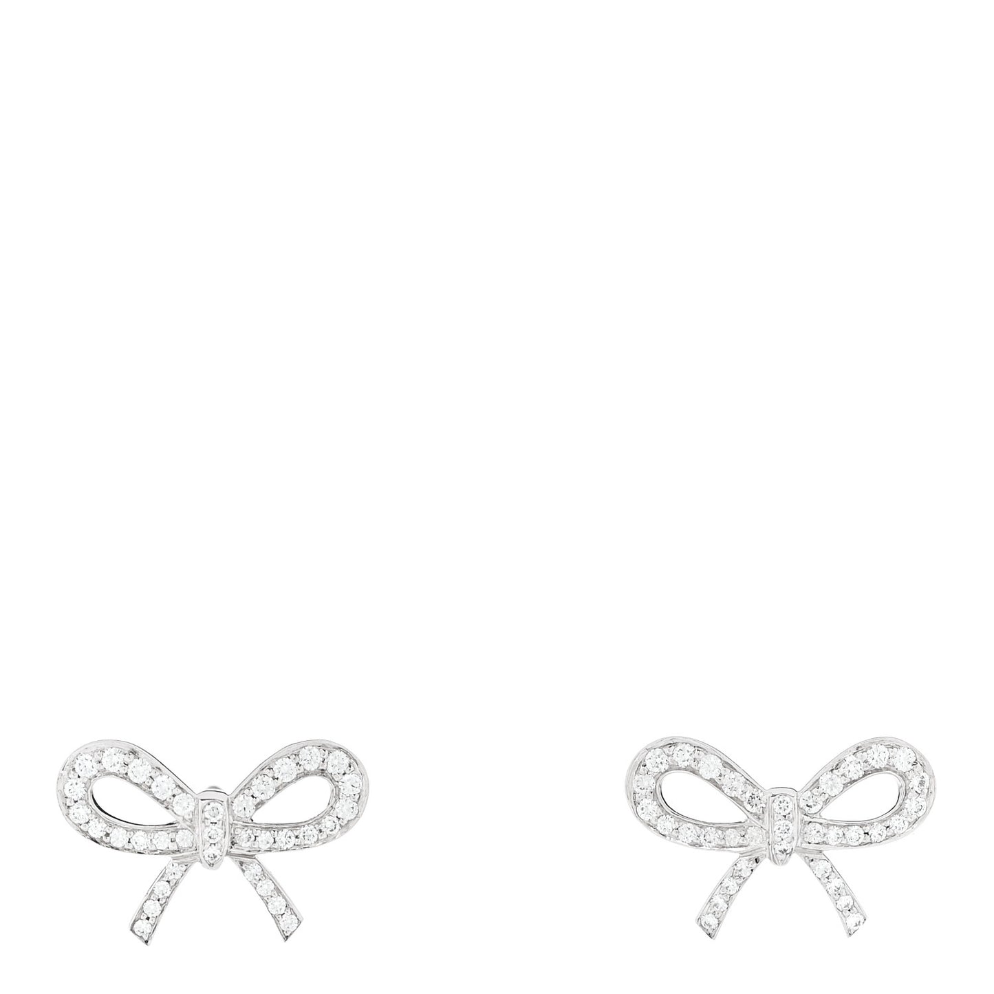 Platinum Diamond Bow Earrings