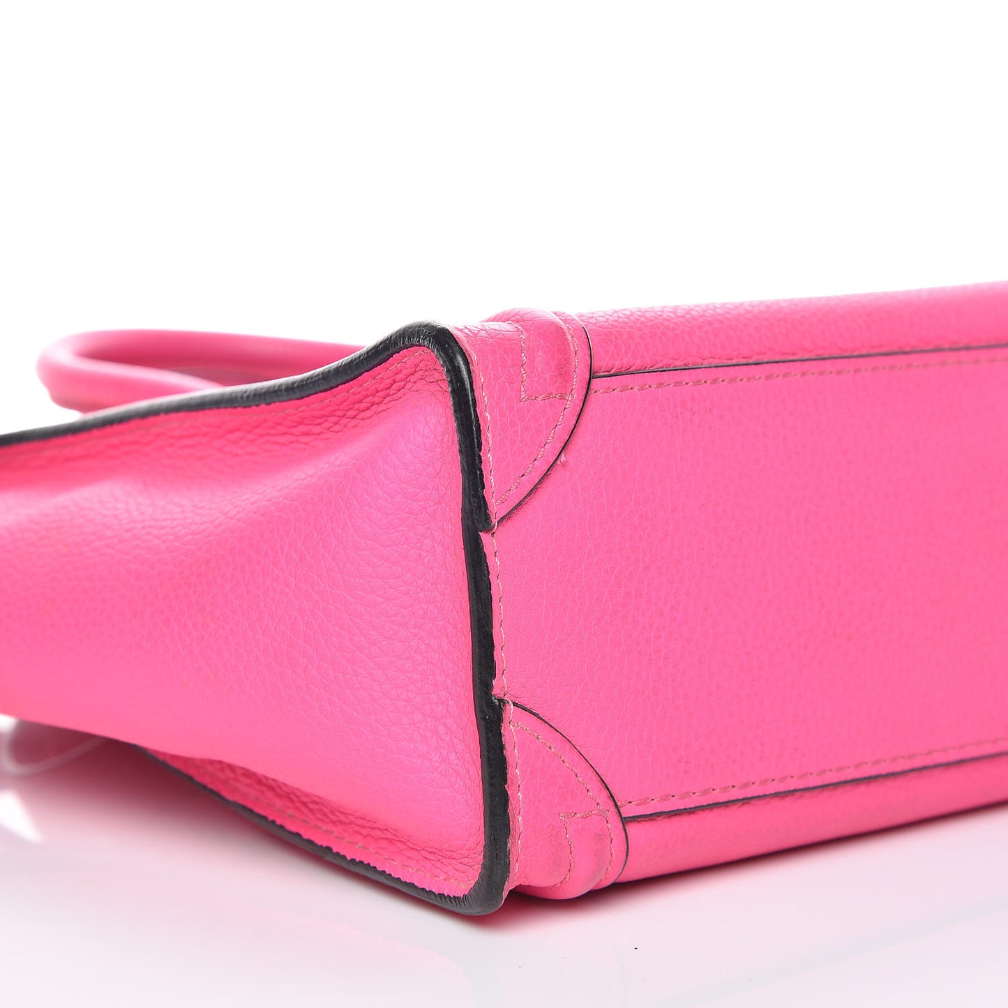 Drummed Calfskin Nano Luggage Fluo Pink