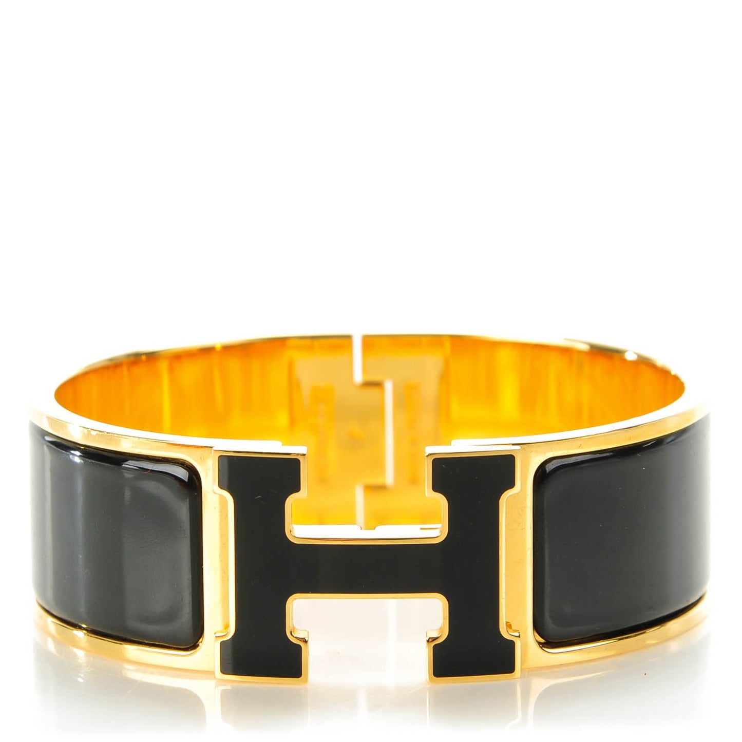 Enamel Wide Clic Clac H Bracelet PM Black