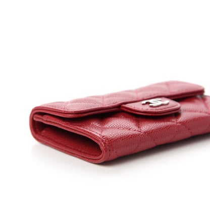 Chanel Caviar Quilted Flap Card Holder Dark Pink 6 of 11