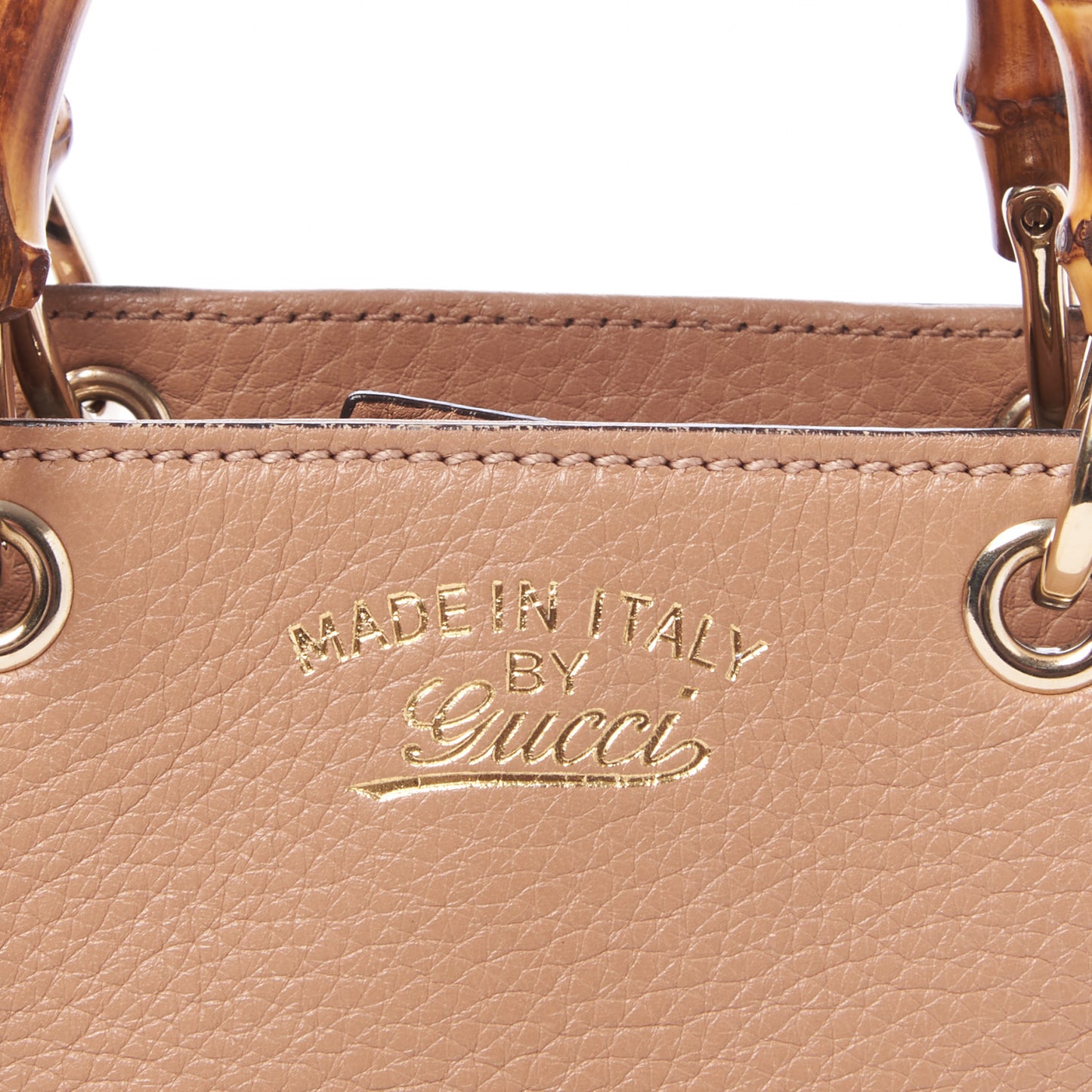 Cellarius Calfskin Mini Bamboo Shopper Tote Camelia