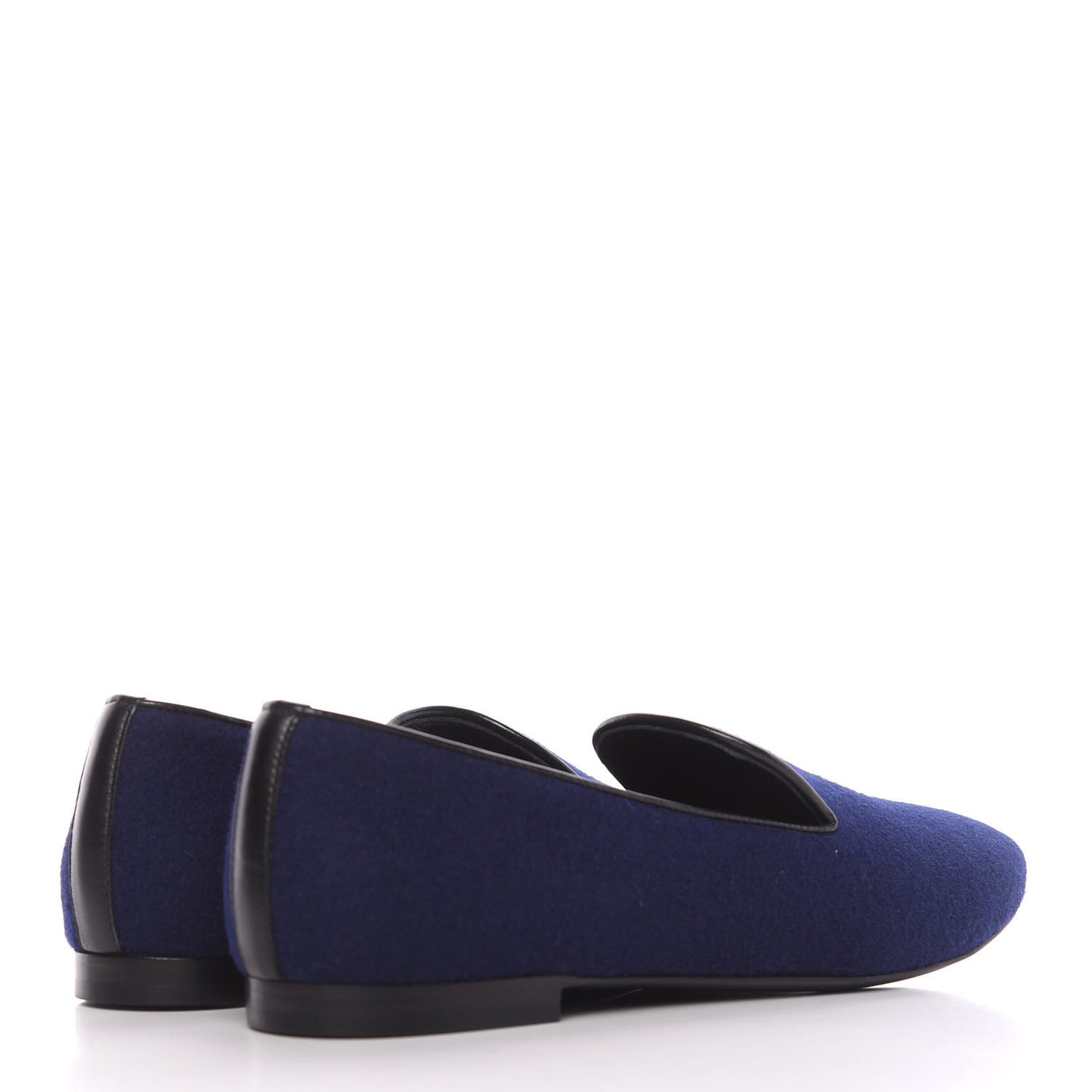 Fabric Lambskin Womens CC Mocassin Loafers 39.5 Navy Black
