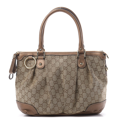 Gucci Monogram Medium Sukey Top Handle Bag Beige Bronze 1 of 12